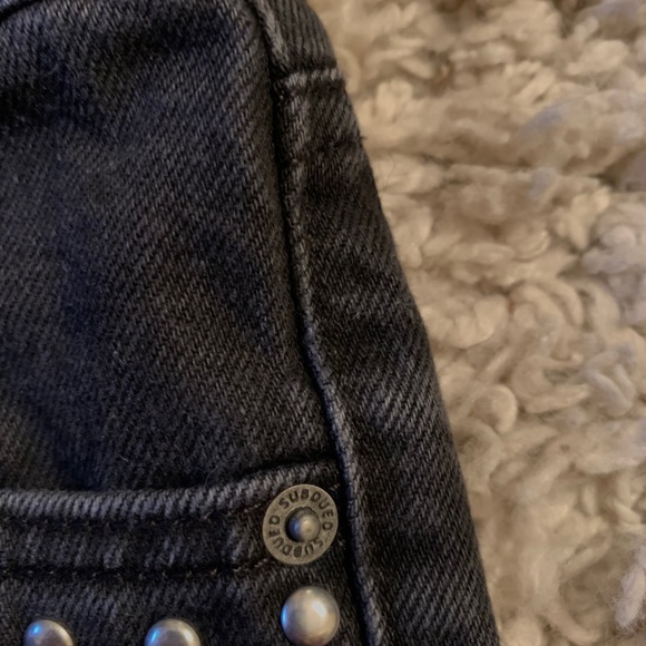 SUBDUED vintage crop black denim shorts with studs - Picture 5 of 5